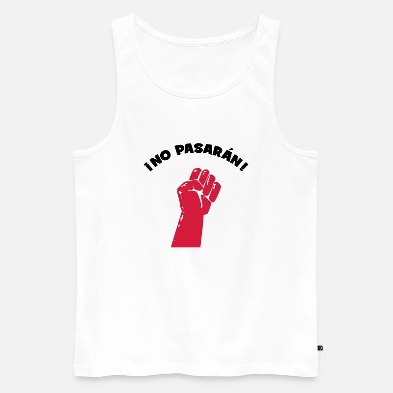 No Pasaran - Sie kommen nicht durch! - Männer Premium Bio Tank Top - Weiß