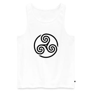 wheeled Triskele 03 - Männer Premium Bio Tank Top - Weiß - Vorne - Michal (187cm)