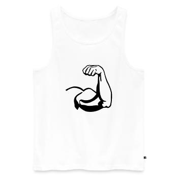 bicep__f1 - Débardeur bio Premium Homme - blanc - Devant - Michal (187cm)