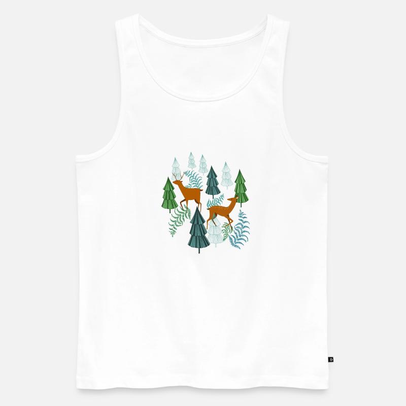 Jagdzeit Waldbewohner Hirsch und Reh Geschenk - Männer Premium Bio Tank Top - Weiß