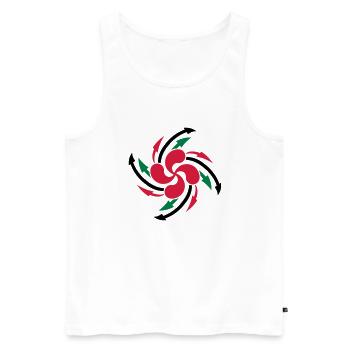 lauburu Basken Cross-Design - Männer Premium Bio Tank Top - Weiß - Vorne - AI Model Male 178 light (178cm)