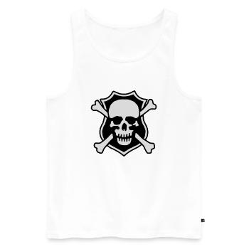 skull_032013_b_2c - Männer Premium Bio Tank Top - Weiß - Vorne - AI Model Male 178 light (178cm)