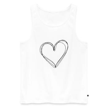 Illustration de coeur - Débardeur bio Premium Homme - blanc - Devant - AI Model Male 178 light (178cm)
