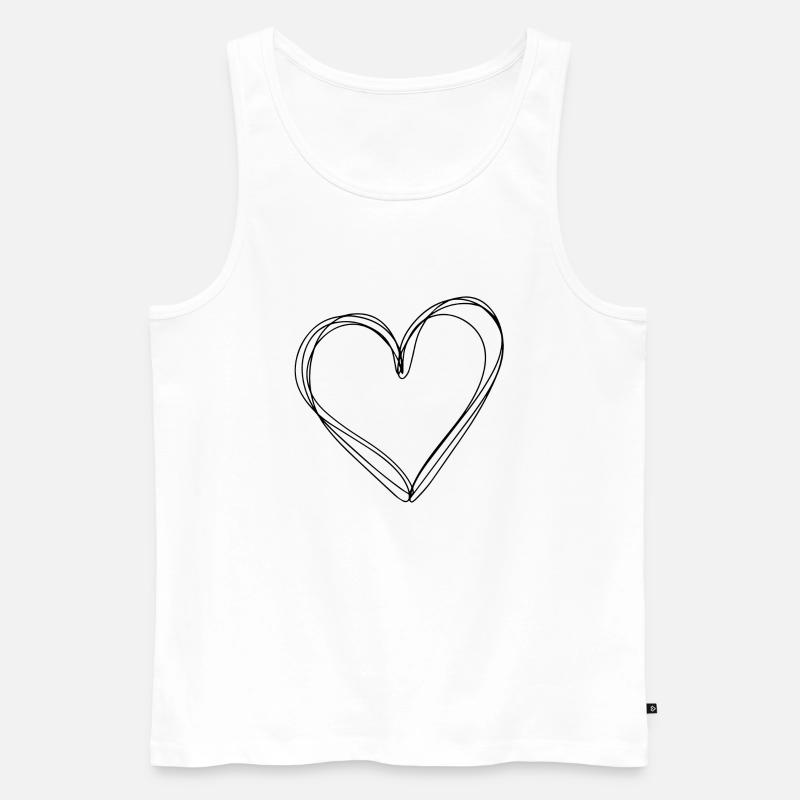 Herz Illustration - Männer Premium Bio Tank Top - Weiß