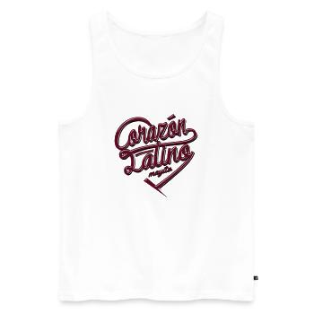 corazonlatino - Männer Premium Bio Tank Top - Weiß - Vorne - Michal (187cm)