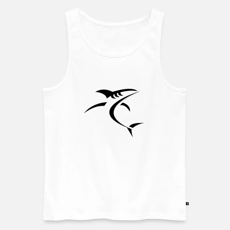 Hai - Männer Premium Bio Tank Top - Weiß