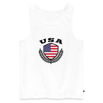 Etats-Unis drapeau cadeau - Débardeur bio Premium Homme - blanc - Devant - Michal (187cm)