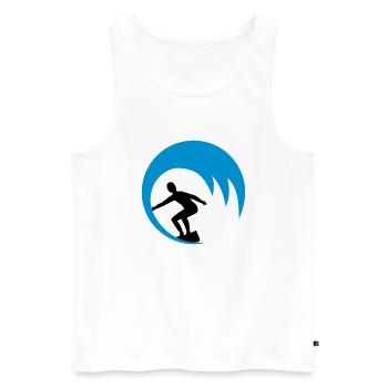 Surfers, surfers - Men's Premium Organic Tank Top - white - Front - Michal (187cm)