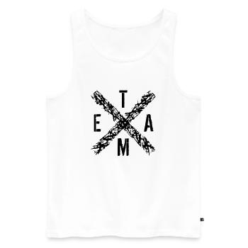 team x kreuz member crew verein freunde party trup - Men's Premium Organic Tank Top - white - Front - Michal (187cm)