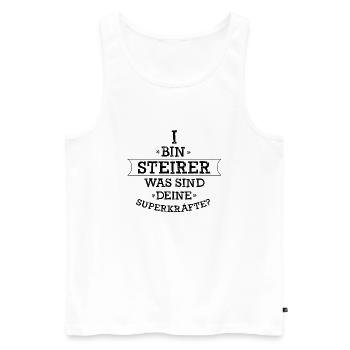 Styria - Men's Premium Organic Tank Top - white - Front - AI Model Male 178 light (178cm)