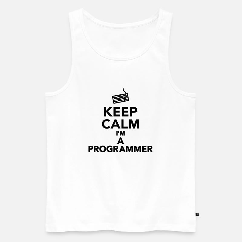 Keep calm I'm a Programmer - Men's Premium Organic Tank Top - white