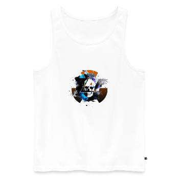 Schädelexpolationsatom - Männer Premium Bio Tank Top - Weiß - Vorne - Michal (187cm)