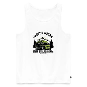 Kastenwagen Camping Shirt - Männer Premium Bio Tank Top - Weiß - Vorne - Michal (187cm)