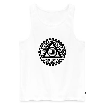 Illuminati Eye - Männer Premium Bio Tank Top - Weiß - Vorne - AI Model Male 178 light (178cm)