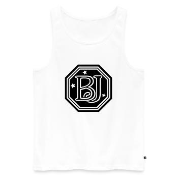 BJ monogram initial letters - Men's Premium Organic Tank Top - white - Front - Michal (187cm)