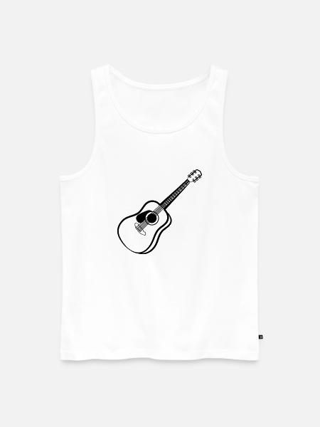 Gitarre Akustik - Männer Premium Bio Tank Top - Weiß