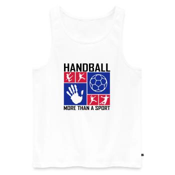 Handball Mosaik Block 2 - Männer Premium Bio Tank Top - Weiß - Vorne - Michal (187cm)