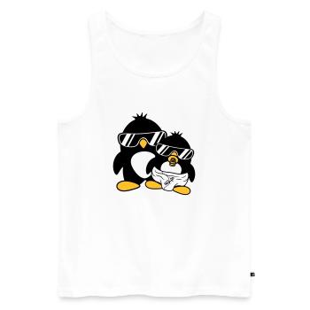 penguin father son daughter baby child pacifier win - Men's Premium Organic Tank Top - white - Front - Michal (187cm)
