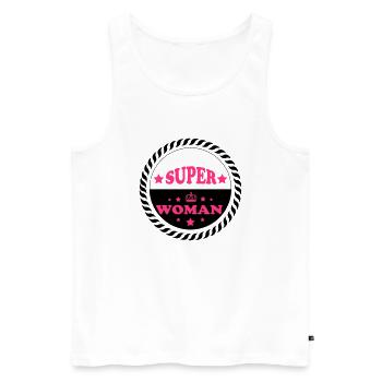 Super woman - Men's Premium Organic Tank Top - white - Front - Michal (187cm)