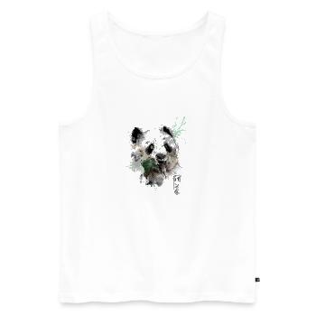 Watercolor Panda Bear - Débardeur bio Premium Homme - blanc - Devant - AI Model Male 178 light (178cm)