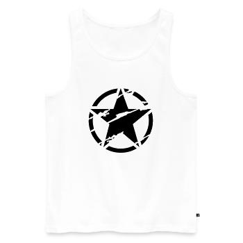 star - Männer Premium Bio Tank Top - Weiß - Vorne - Michal (187cm)