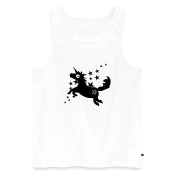 Licorne poney drôle (1c) - Débardeur bio Premium Homme - blanc - Devant - Michal (187cm)