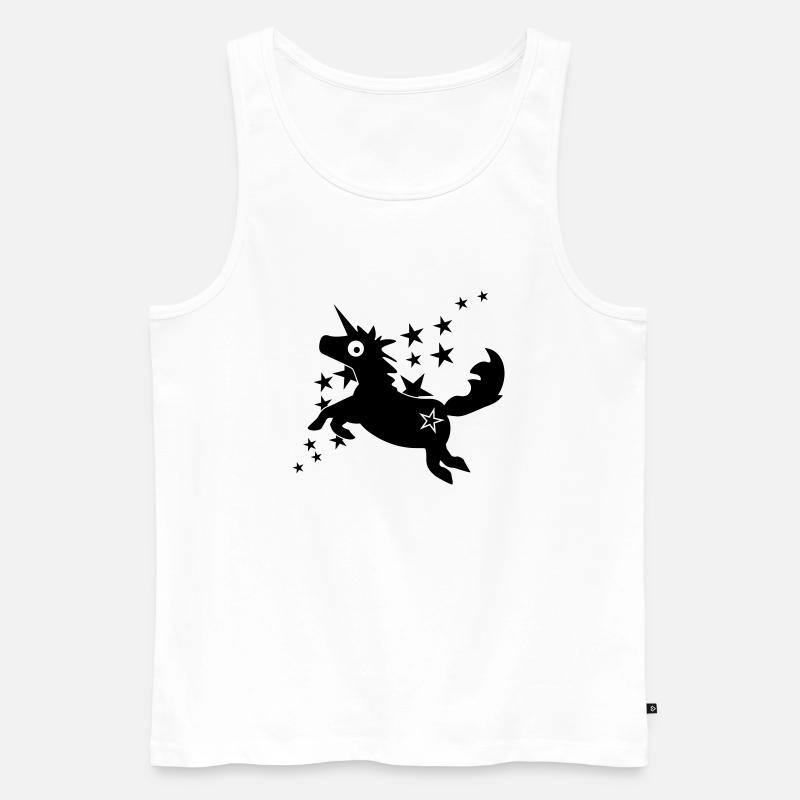 Komisches Pony Einhorn (1c) - Männer Premium Bio Tank Top - Weiß