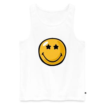 Smiley star eyes - Männer Premium Bio Tank Top - Weiß - Vorne - Michal (187cm)