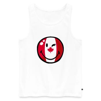 Smiley Flag Canada - Männer Premium Bio Tank Top - Weiß - Vorne - Michal (187cm)