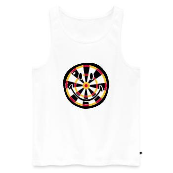 Smiley Dart Board - Men's Premium Organic Tank Top - white - Front - Michal (187cm)