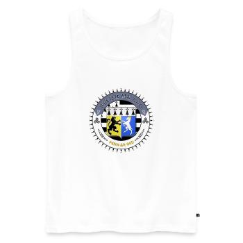 Logo Breizh ma bro blason Finistère - Débardeur bio Premium Homme - blanc - Devant - AI Model Male 178 light (178cm)