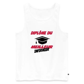 Diplôme du meilleur infirmier - Männer Premium Bio Tank Top - Weiß - Vorne - AI Model Male 178 light (178cm)