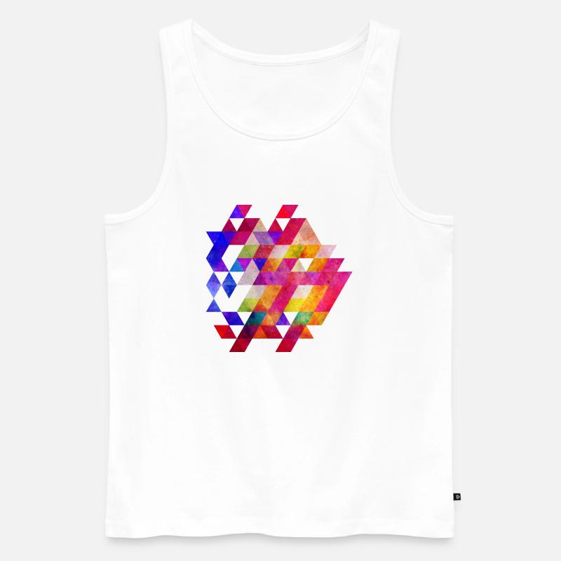 Geometrisches Muster (Dreiecke) 02 - Männer Premium Bio Tank Top - Weiß