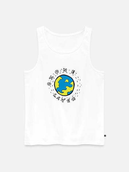 Earth's Ozone Layer Drawing - Men's Premium Organic Tank Top - white