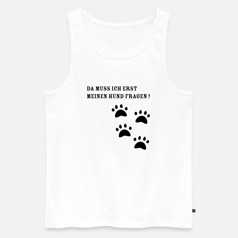 Hundepfoten Tee Geschenkidee - Männer Premium Bio Tank Top - Weiß