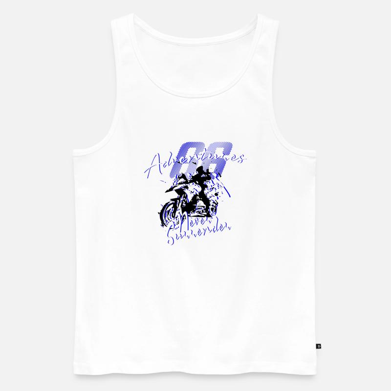 66 Adventures Never Surrender - Männer Premium Bio Tank Top - Weiß
