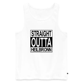 Straight outta Heilbronn - Männer Premium Bio Tank Top - Weiß - Vorne - AI Model Male 178 light (178cm)