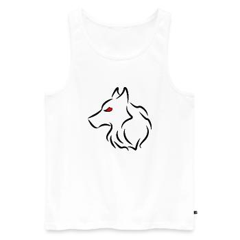 Le loup - Débardeur bio Premium Homme - blanc - Devant - Michal (187cm)