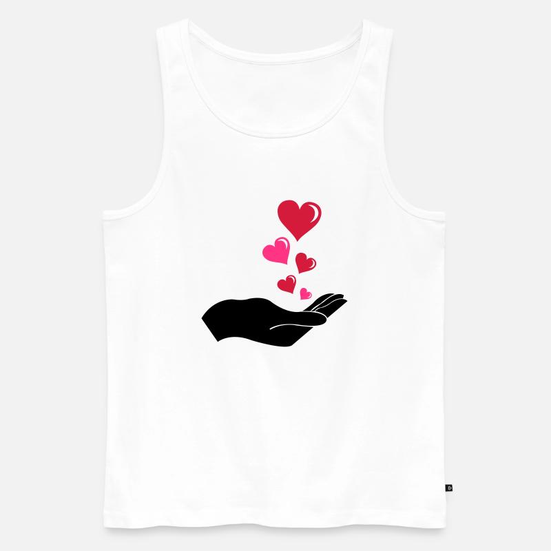 hand_herzen_002 - Männer Premium Bio Tank Top - Weiß
