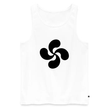 Croix Basque design 1 - Débardeur bio Premium Homme - blanc - Devant - AI Model Male 178 light (178cm)