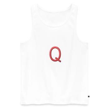 Q - lettre - Débardeur bio Premium Homme - blanc - Devant - AI Model Male 178 light (178cm)