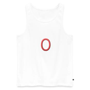 O - lettre - Débardeur bio Premium Homme - blanc - Devant - AI Model Male 178 light (178cm)
