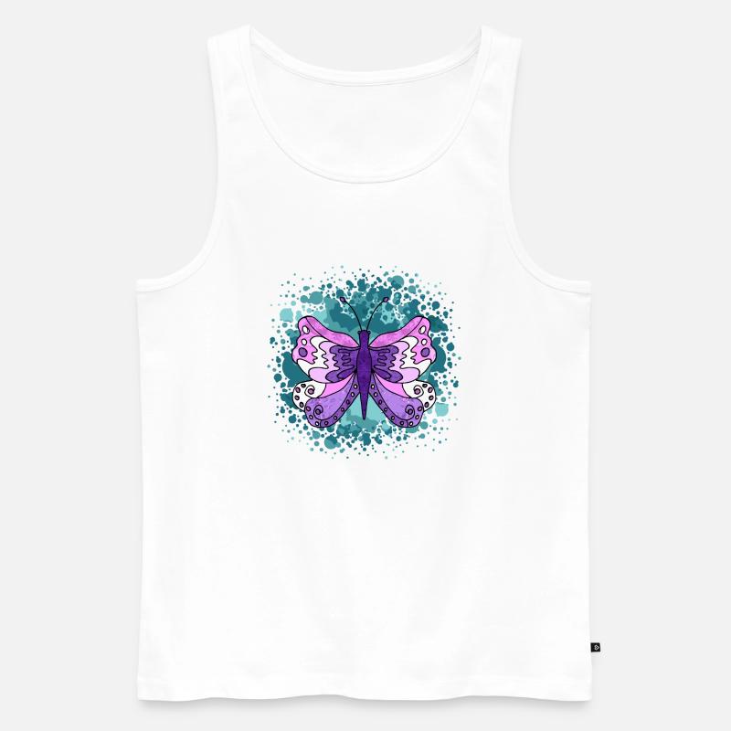 Schmetterling - Männer Premium Bio Tank Top - Weiß