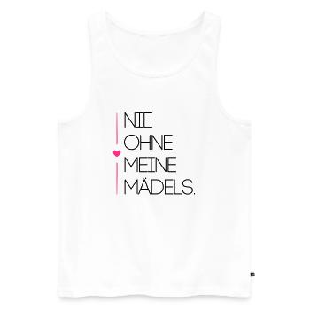 nie ohne meine maedels herz - Männer Premium Bio Tank Top - Weiß - Vorne - AI Model Male 178 light (178cm)