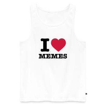 I love Memes Herz rot Spruch Sprüche Meme Geschenk - Männer Premium Bio Tank Top - Weiß - Vorne - AI Model Male 178 light (178cm)