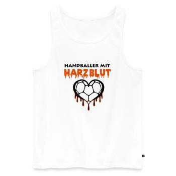 Handball Harzblut 2 - Männer Premium Bio Tank Top - Weiß - Vorne - Michal (187cm)