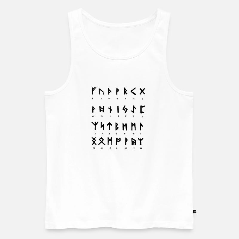 Vikinger Runen - Männer Premium Bio Tank Top - Weiß