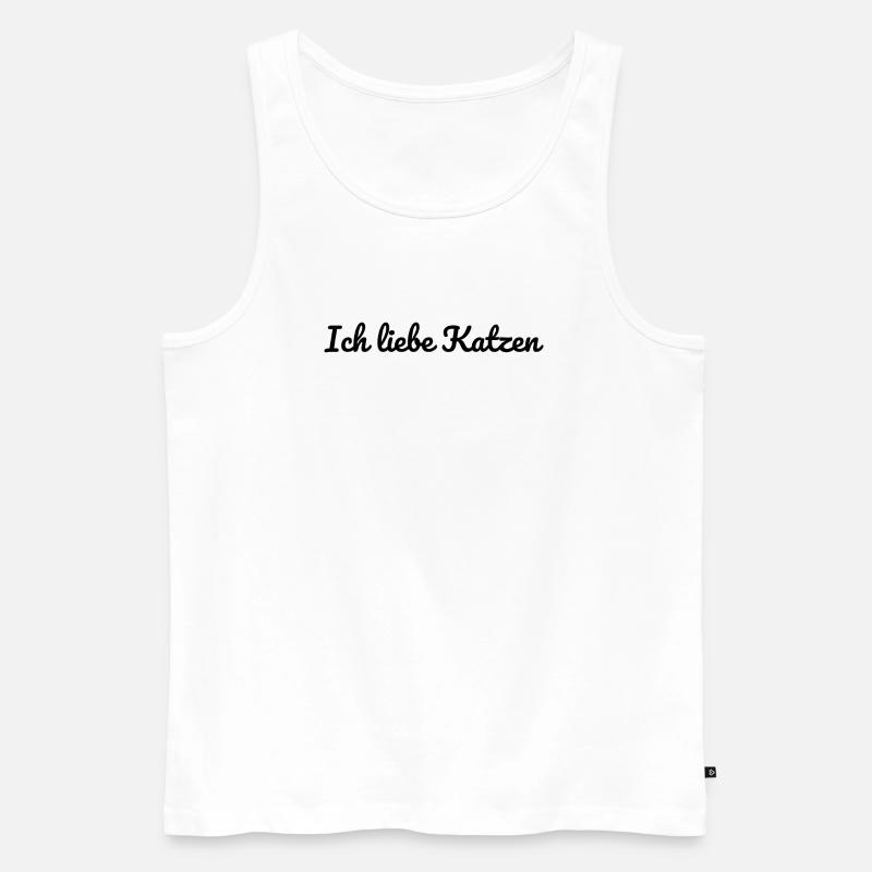 katze - Ich liebe Katzen - Männer Premium Bio Tank Top - Weiß