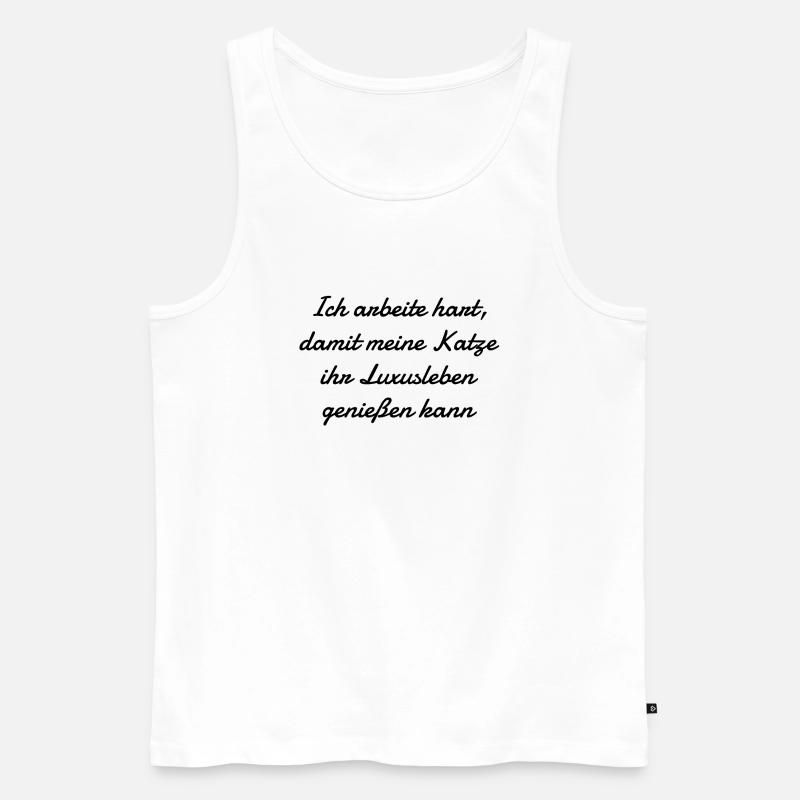katze - Luxusleben einer Katze - Männer Premium Bio Tank Top - Weiß