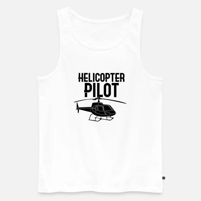 Helikopter Pilot - Männer Premium Bio Tank Top - Weiß